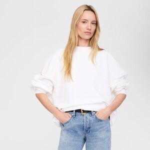 Anine Bing Miles White Framed Sweatshirt  in Large.